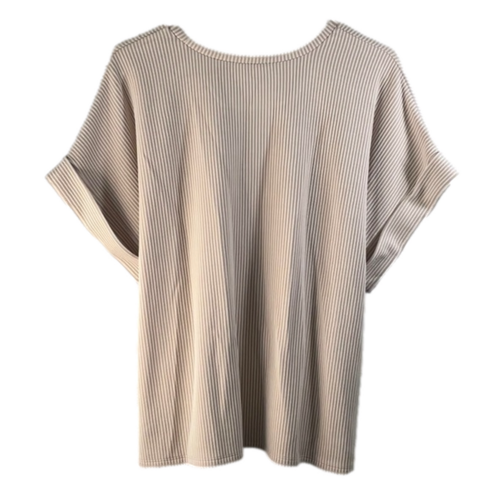 Express Tan and White Top with Tie Size Large - Picture 4 of 6